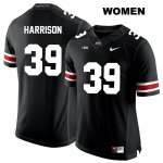 Women's NCAA Ohio State Buckeyes Malik Harrison #39 College Stitched Authentic Nike White Number Black Football Jersey XU20C56FF